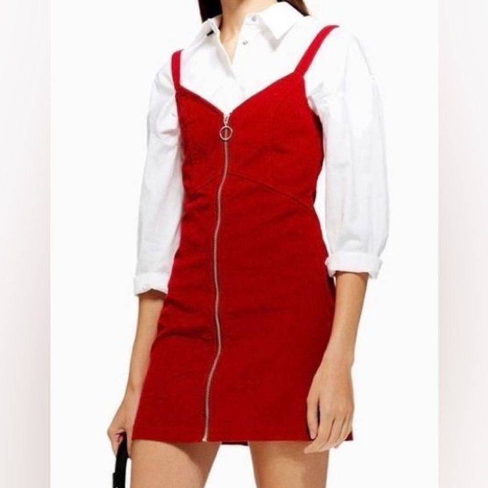 TOPSHOP | 06 | Red Corduroy Dress With Zipper